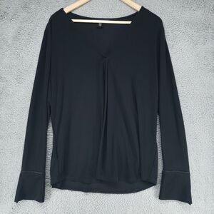 White House Black Market Womens XL Tunic Top‎ Long Sleeve Black Stretch